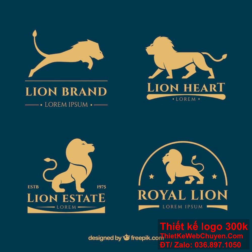 Thiết kế logo sư tử cho mọi đối tượng. Thiết kế logo sư tử cho cửa hàng của bạn.