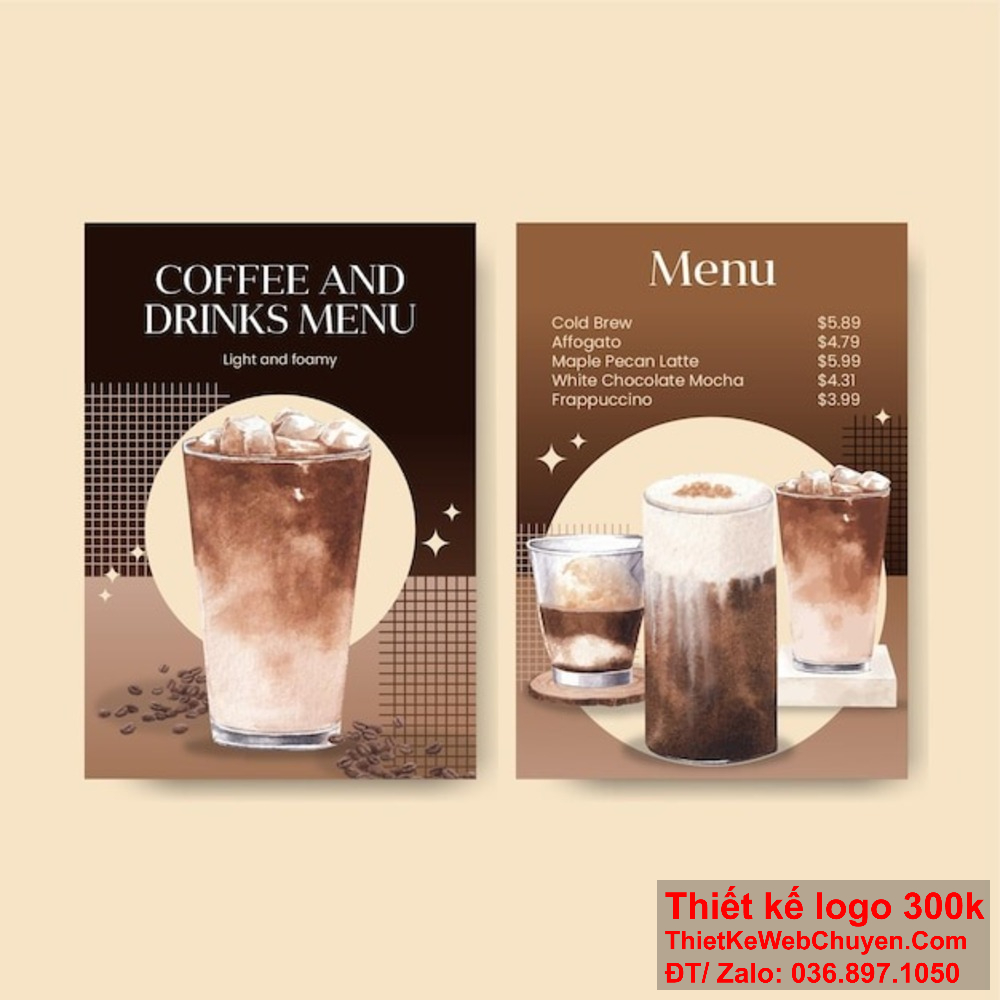 Với kinh nghiệm nhiều năm trong lĩnh vực thiết kế menu Quán cà phê, chúng tôi cam kết mang đến cho quán coffee cafe của bạn những menu ấn tượng và thu hút Đội ngũ chuyên nghiệp của chúng tôi sẽ giúp bạn thiết kế menu Quán cà phê sáng tạo, phản ánh phong cách và thương hiệu riêng của quán coffee cafe của bạn