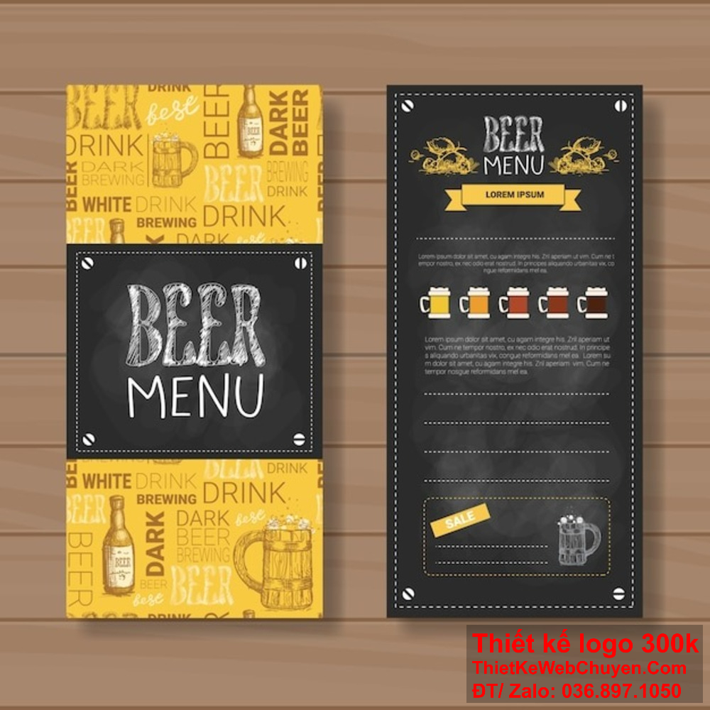Thiết kế menu bia của chúng tôi giúp truyền tải thông tin một cách rõ ràng và chuyên nghiệp Chúng tôi cung cấp dịch vụ thiết kế menu bia chất lượng cao, phù hợp với mọi phong cách quán