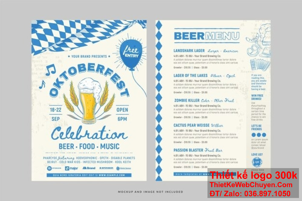 Nâng tầm thương hiệu quán bar của bạn với dịch vụ thiết kế menu bia sáng tạo và độc đáo