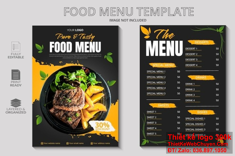 Bạn sẽ hoàn toàn hài lòng với dịch vụ thiết kế menu miễn phí của chúng tôi, giúp thực đơn của bạn trở nên phong cách và chuyên nghiệp hơn bao giờ hết. Nhận ngay dịch vụ thiết kế menu miễn phí khi bạn đăng ký sử dụng các gói dịch vụ của chúng tôi, đảm bảo thực đơn của bạn sẽ nổi bật và chuyên nghiệp.