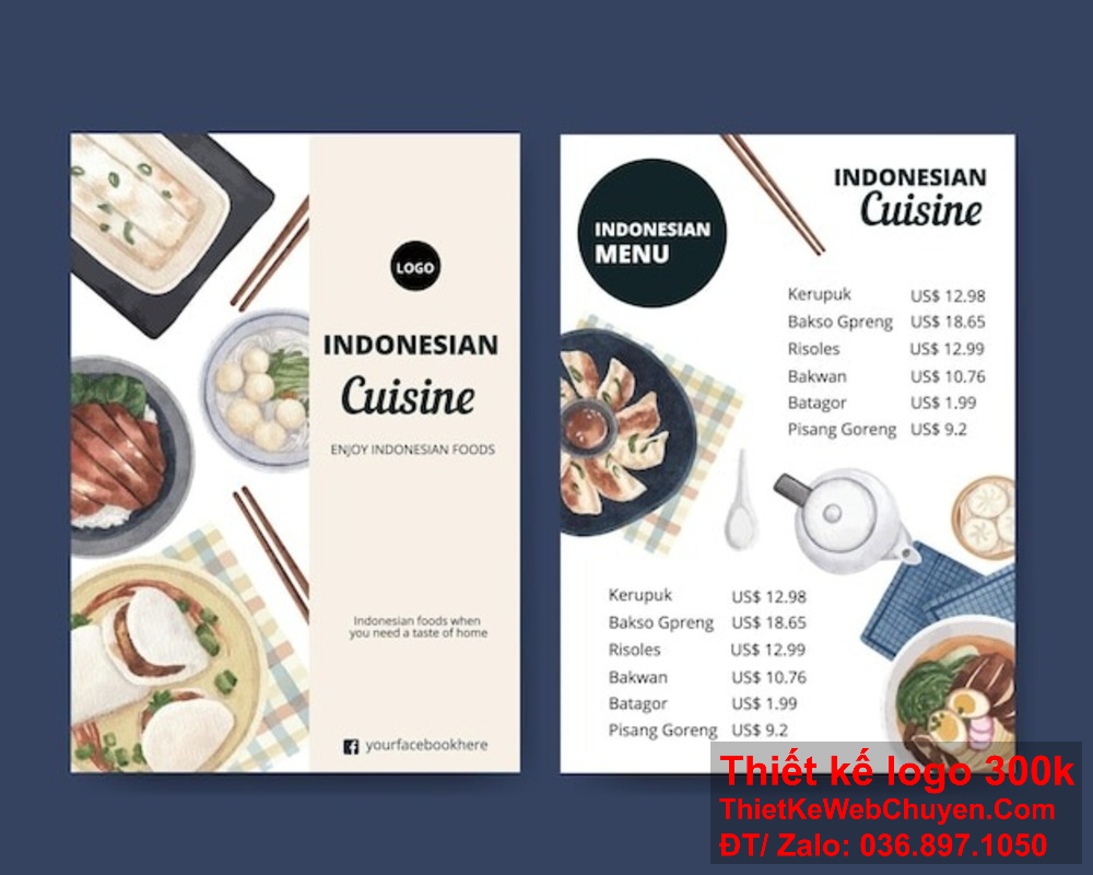 Sự sáng tạo trong thiết kế menu nhà hàng quán ăn bún và phở của chúng tôi sẽ giúp bạn thu hút được nhiều khách hàng hơn Dịch vụ thiết kế menu nhà hàng quán ăn bún và phở của chúng tôi giúp nhà hàng bạn tạo nên dấu ấn riêng, nổi bật trong lòng thực khách