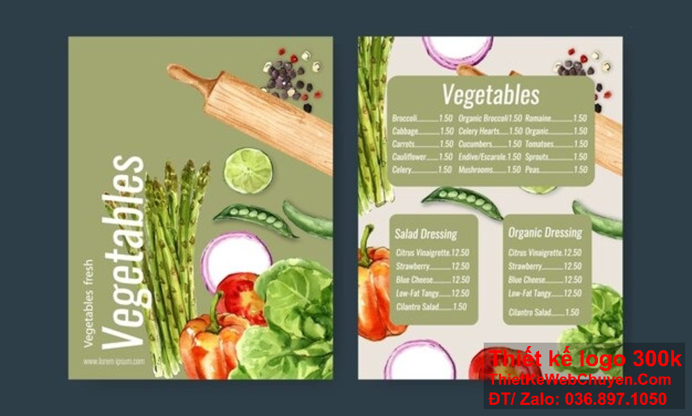 Thiết kế menu nhà hàng quán ăn chay cần phải làm nổi bật các món ăn đặc sắc và giá trị dinh dưỡng, thu hút khách hàng ngay từ lần đầu tiên Một menu được thiết kế tinh tế và chuyên nghiệp sẽ nâng tầm đẳng cấp cho nhà hàng quán ăn chay của bạn