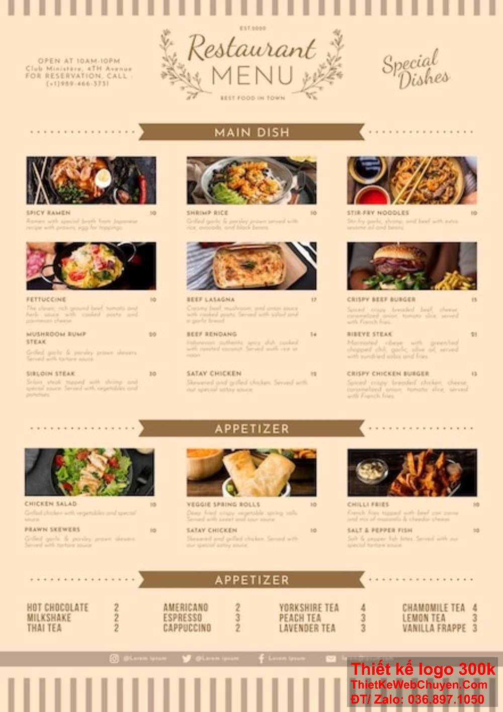 Với những món ăn truyền thống, việc thiết kế menu nhà hàng quán ăn dân gian sẽ tạo ấn tượng mạnh mẽ và thu hút khách hàng. Một thiết kế menu nhà hàng quán ăn dân gian đẹp sẽ góp phần tạo nên ấn tượng đầu tiên tốt đẹp và kích thích vị giác của thực khách.