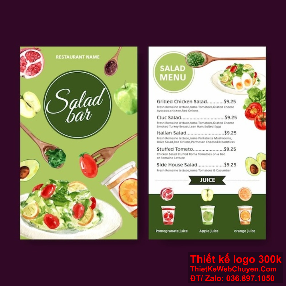 Sử dụng dịch vụ thiết kế menu nhà hàng quán ăn súp và salad của chúng tôi, bạn sẽ sở hữu những mẫu menu không chỉ đẹp mà còn thể hiện rõ nét phong cách và đẳng cấp của nhà hàng. Dịch vụ thiết kế menu nhà hàng quán ăn súp và salad của chúng tôi không chỉ tập trung vào thẩm mỹ mà còn đảm bảo tính tiện dụng và dễ đọc cho khách hàng.