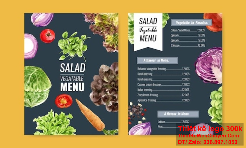 Chào mừng bạn đến với menu súp và salad của chúng tôi, nơi tinh tế và sáng tạo hòa quyện để tạo ra những trải nghiệm ẩm thực độc đáo. Khám phá sự phong phú và độc đáo trong thiết kế menu súp và salad của chúng tôi, nơi mà bạn có thể tìm thấy những lựa chọn phong phú phản ánh văn hóa và hương vị đặc trưng