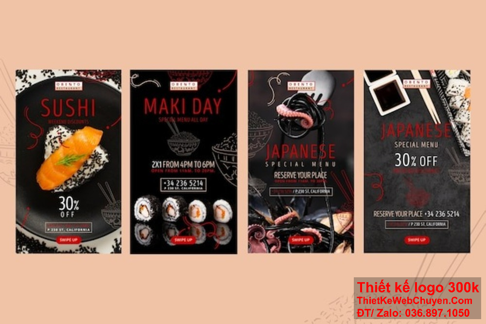 Thiết kế menu nhà hàng quán ăn sushi nên chú trọng đến màu sắc và bố cục để làm nổi bật sự tươi ngon và đa dạng của các món sushi. Thiết kế menu nhà hàng quán ăn sushi không chỉ cần đẹp mắt mà còn phải dễ đọc và dễ dàng để khách hàng lựa chọn món ăn yêu thích.