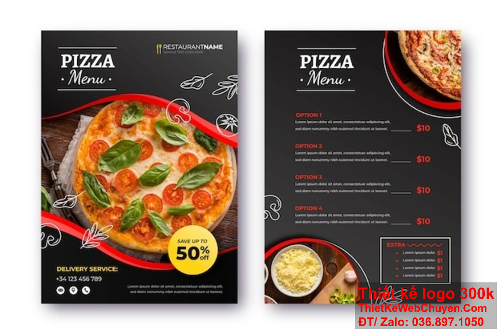 Hãy để chúng tôi giúp bạn thiết kế menu nhà hàng quán pizza, tạo nên ấn tượng đầu tiên khó phai trong lòng khách hàng Thiết kế menu nhà hàng quán pizza không chỉ đẹp mắt mà còn phải dễ dàng cho khách hàng lựa chọn món