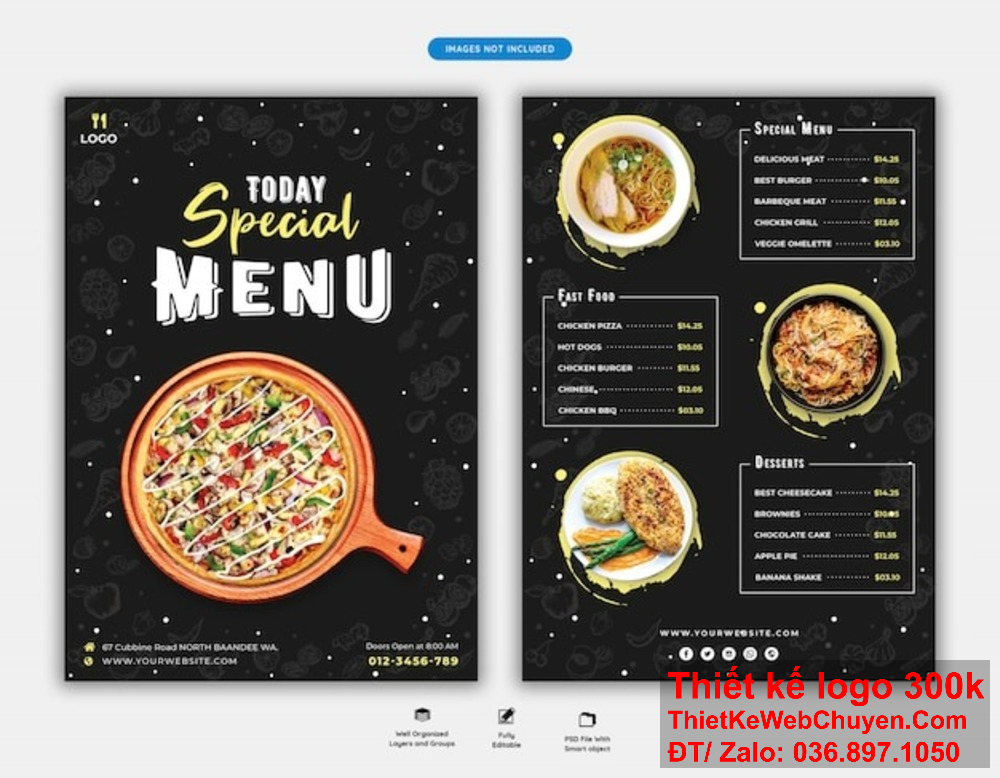 Thiết kế menu nhà hàng quán pizza đòi hỏi sự sáng tạo và hiểu biết sâu sắc về ẩm thực Ý Chuyên gia thiết kế menu nhà hàng quán pizza của chúng tôi sẽ biến ý tưởng của bạn thành hiện thực, mang lại sự khác biệt cho quán của bạn