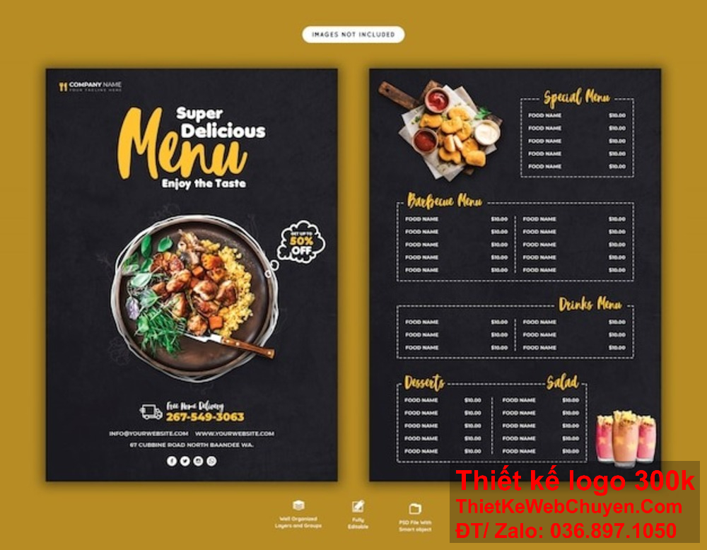 Bố cục hợp lý và dễ nhìn là yếu tố quan trọng trong thiết kế menu quán ăn vặt để khách hàng dễ dàng lựa chọn món ăn. Thiết kế menu quán ăn vặt phải phản ánh phong cách và đặc trưng của quán, từ màu sắc đến bố cục.