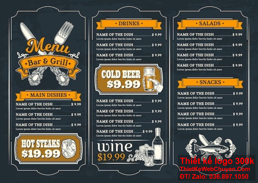Đội ngũ chuyên gia của chúng tôi sẽ giúp bạn thiết kế menu quán nhậu độc đáo và ấn tượng Thiết kế menu quán nhậu chuyên nghiệp giúp thu hút khách hàng và tăng doanh thu