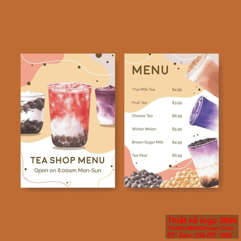 Thiết kế menu quán trà sữa không chỉ đẹp mắt mà còn phải logic, giúp khách hàng dễ dàng tìm thấy thông tin và lựa chọn sản phẩm. Một thiết kế menu quán trà sữa đẹp mắt và độc đáo có thể tăng doanh thu và tạo dấu ấn đặc biệt cho thương hiệu của bạn.