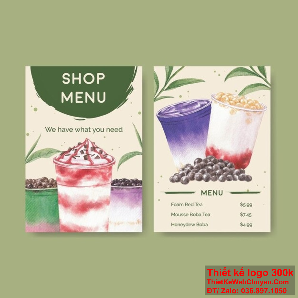 Chúng tôi hiểu rằng thiết kế menu quán trà sữa là yếu tố quan trọng trong việc thu hút và giữ chân khách hàng, do đó chúng tôi luôn chú trọng đến từng chi tiết nhỏ nhất Với kinh nghiệm nhiều năm trong lĩnh vực thiết kế menu quán trà sữa, chúng tôi cam kết mang đến cho bạn những giải pháp thiết kế tốt nhất.