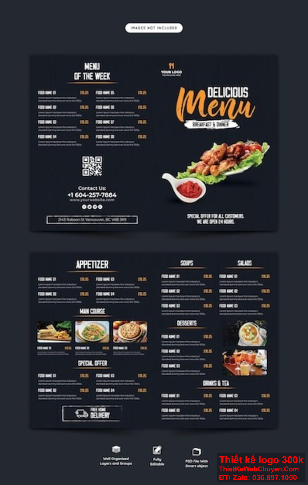 Chúng tôi cung cấp dịch vụ thiết kế menu thức ăn nhanh (Fast Food) chuyên nghiệp, đảm bảo tính thẩm mỹ và dễ đọc Hãy liên hệ với chúng tôi để nhận tư vấn về thiết kế menu thức ăn nhanh (Fast Food), giúp nhà hàng của bạn nổi bật hơn