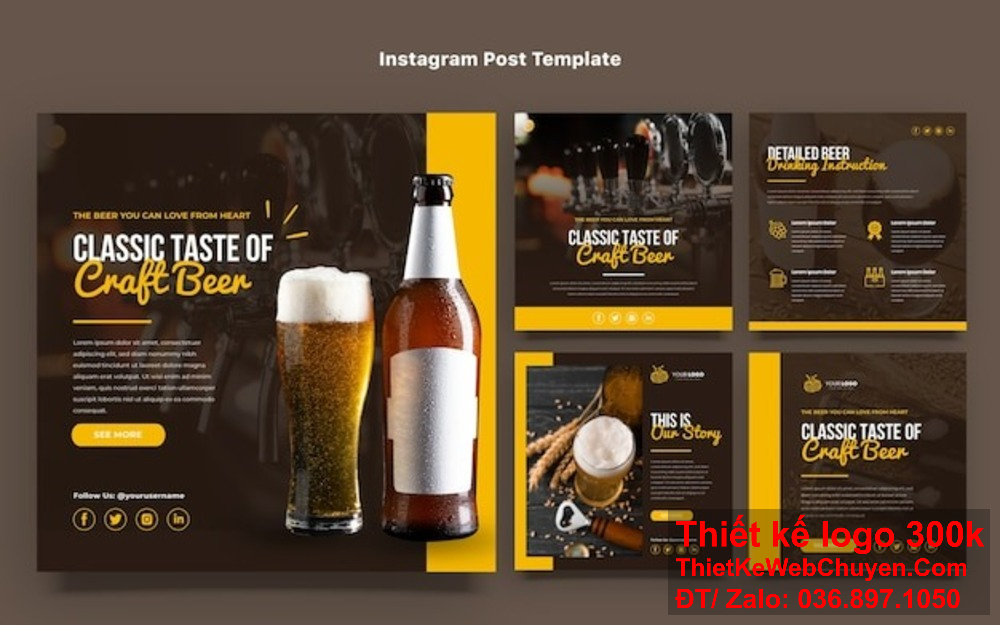 Thiết kế profile công ty bia nước ngọt: Kết hợp yếu tố truyền thống và hiện đại. Thiết kế profile công ty bia nước ngọt: Chọn lọc nội dung chính.