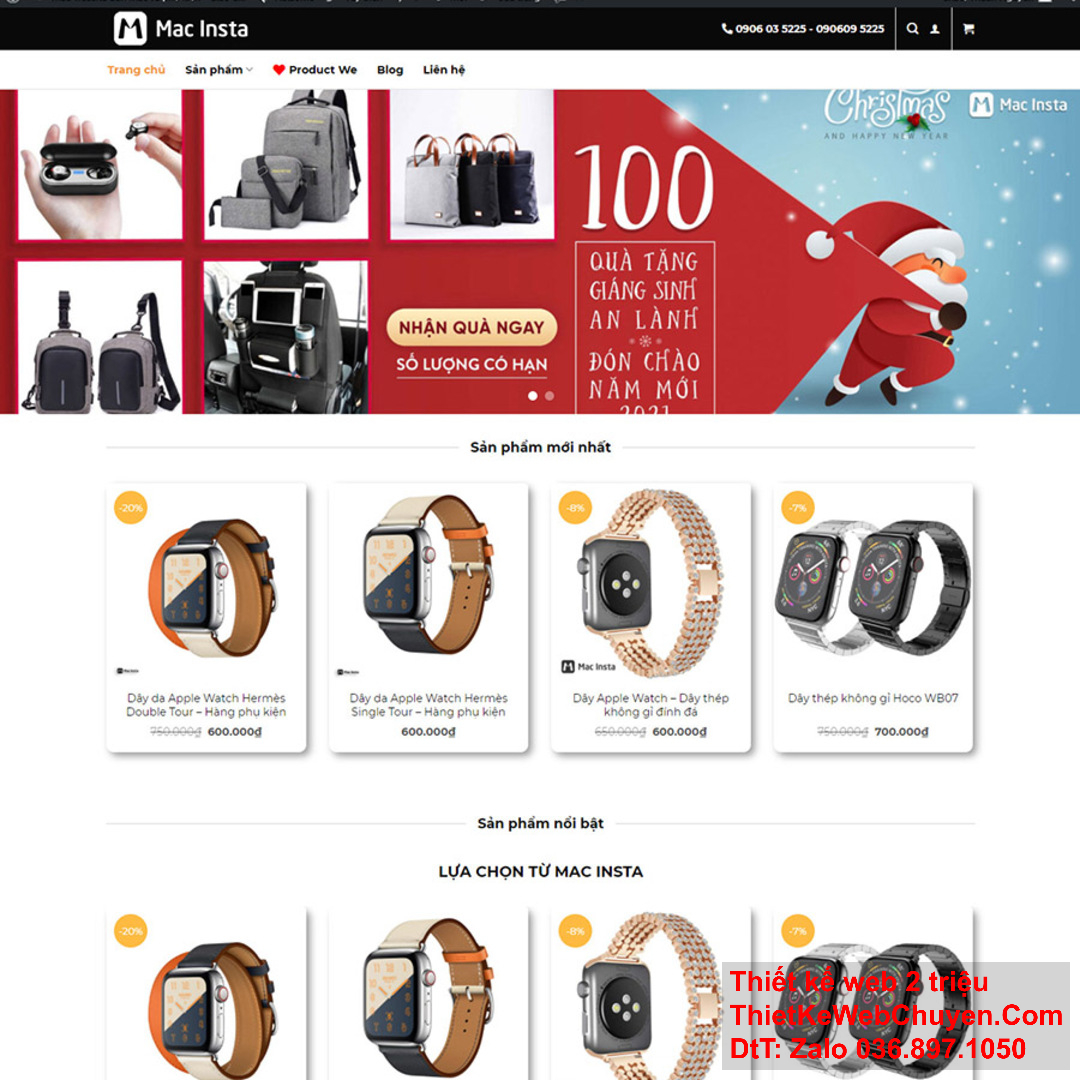 Thiết kế web avatar cho website bán hàng.