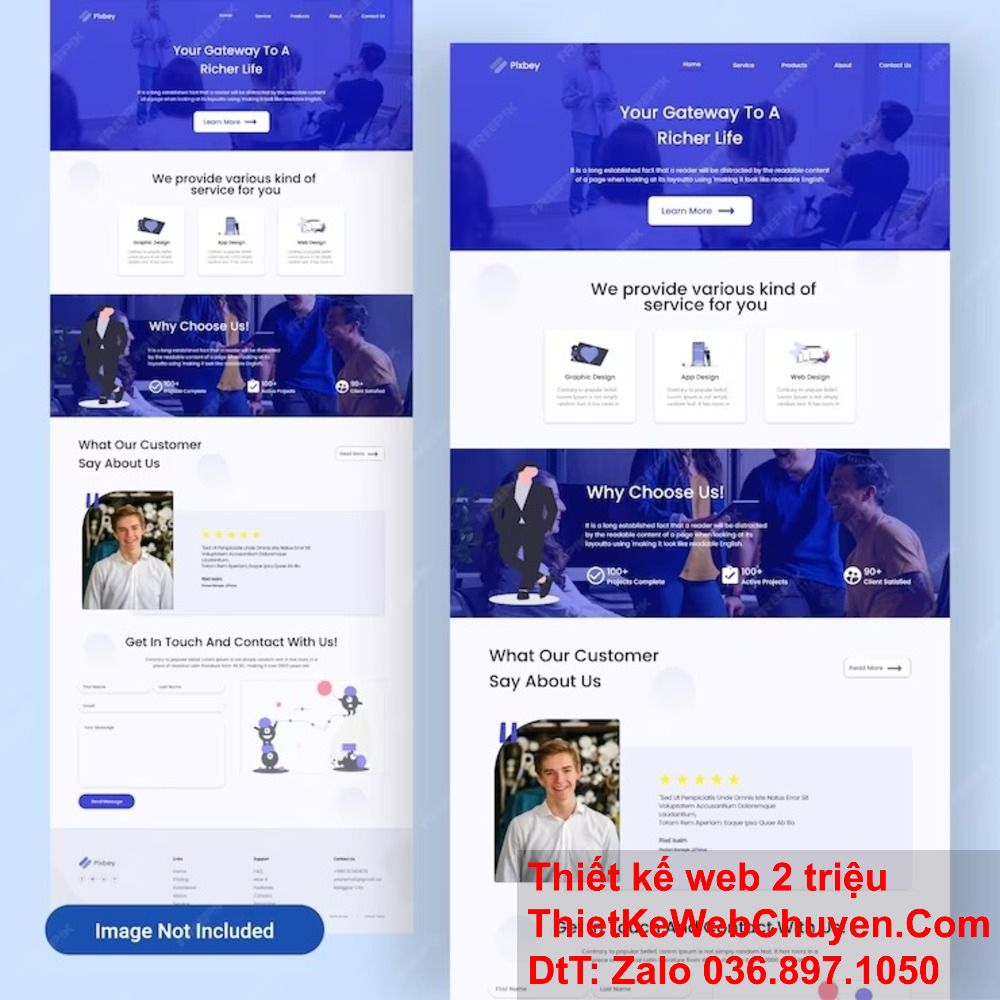 "Thiết kế website giá rẻ azt với giao diện tùy chỉnh theo yêu cầu khách hàng."