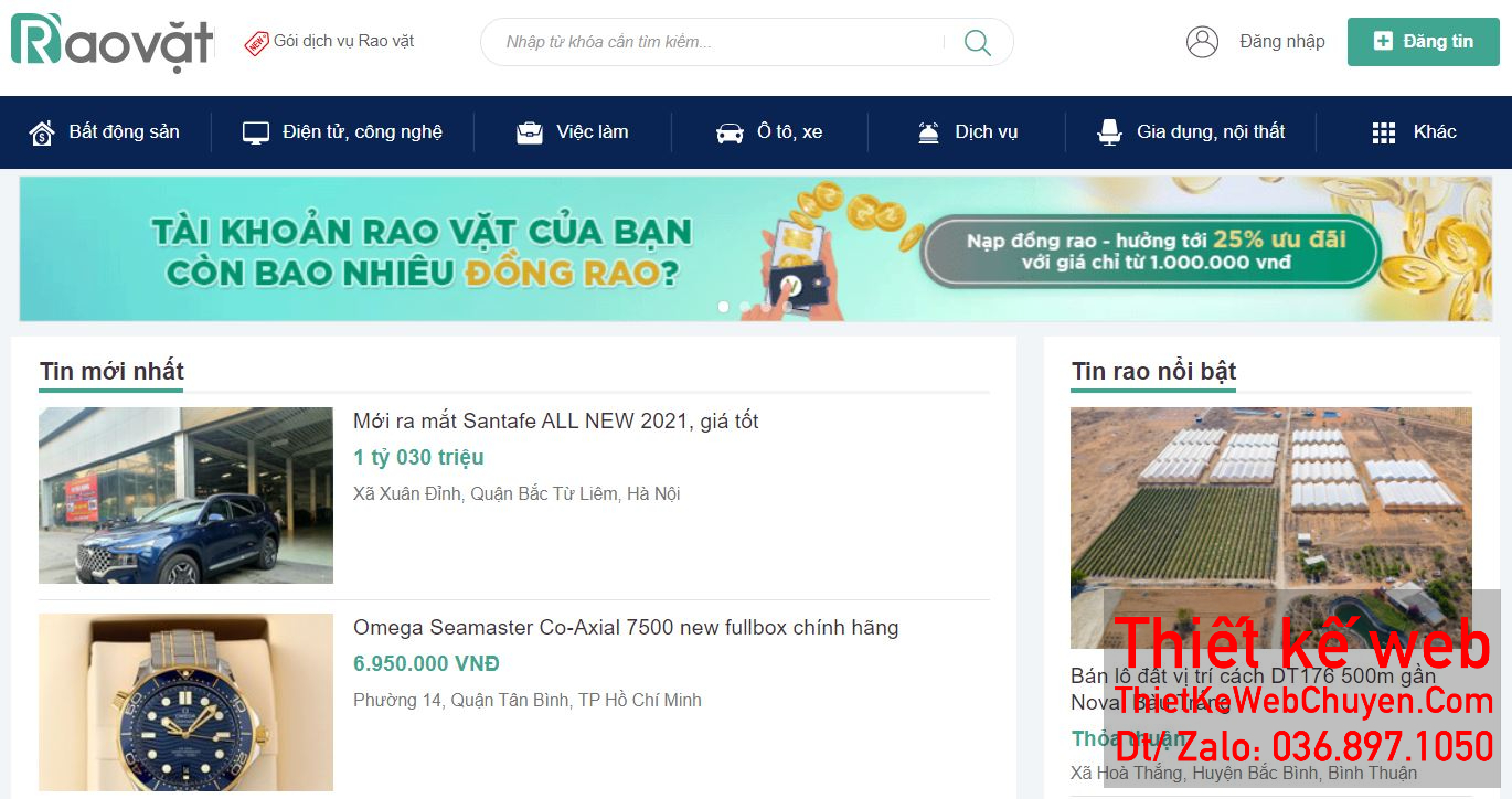 Dịch vụ Thiết kế website rao vặt chợ tốt (chotot.com) 9,9 tr trọn gói mang lại sự tiện lợi và lợi ích tối đa cho người dùng với chi phí hợp lý Tận hưởng ưu đãi đặc biệt với dịch vụ Thiết kế website rao vặt chợ tốt (chotot.com) 9,9 tr trọn gói - giải pháp tối ưu cho mọi doanh nghiệp