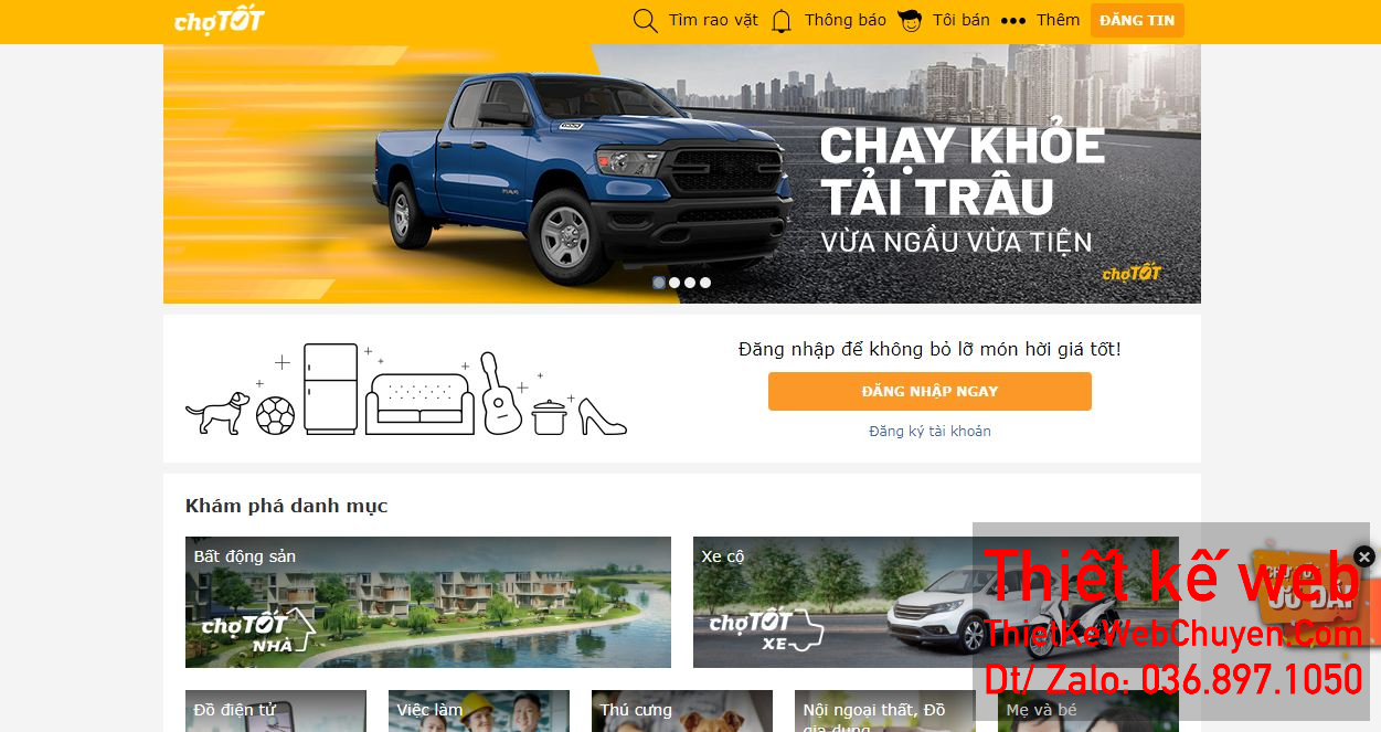 Với gói Thiết kế website rao vặt chợ tốt (chotot.com) 9,9 tr trọn gói, bạn sẽ nhận được một trang web tối ưu cho trải nghiệm người dùng và khả năng tương tác cao Hãy để chúng tôi giúp bạn tiếp cận nhiều khách hàng hơn với Thiết kế website rao vặt chợ tốt (chotot.com) 9,9 tr trọn gói, sự lựa chọn thông minh cho doanh nghiệp của bạn
