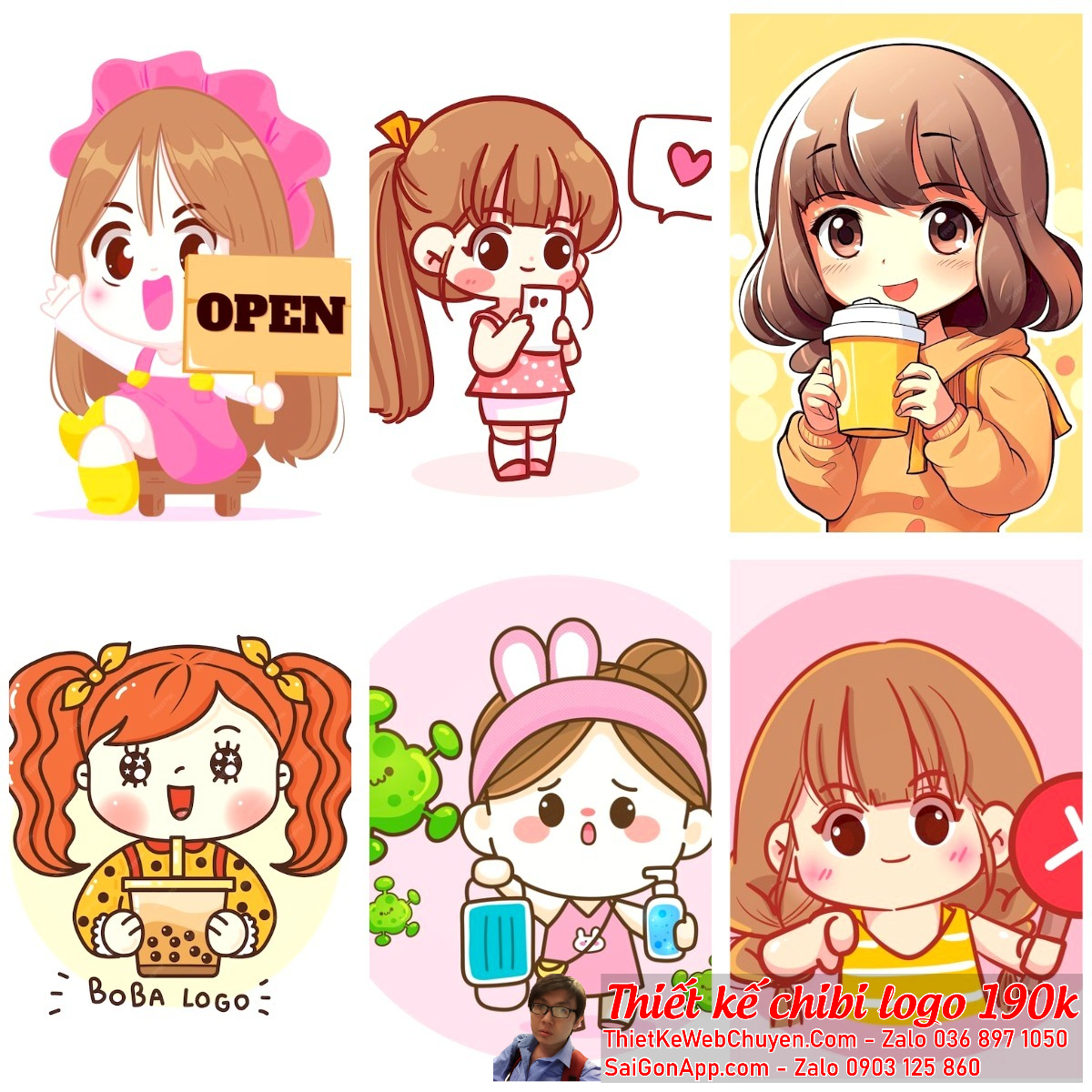 Chibi cặp đôi nam nữ trong logo có thể tạo ra sự gần gũi và thân thiện với người xem.