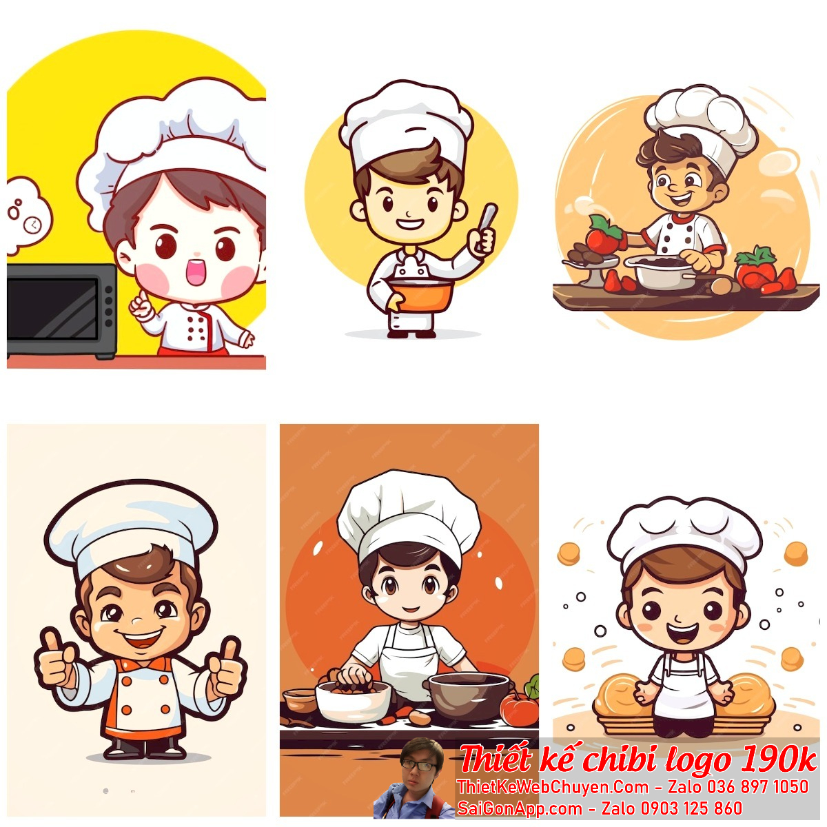 Chibi cặp đôi nam nữ trong logo thường mang tính biểu tượng và dễ nhận diện.