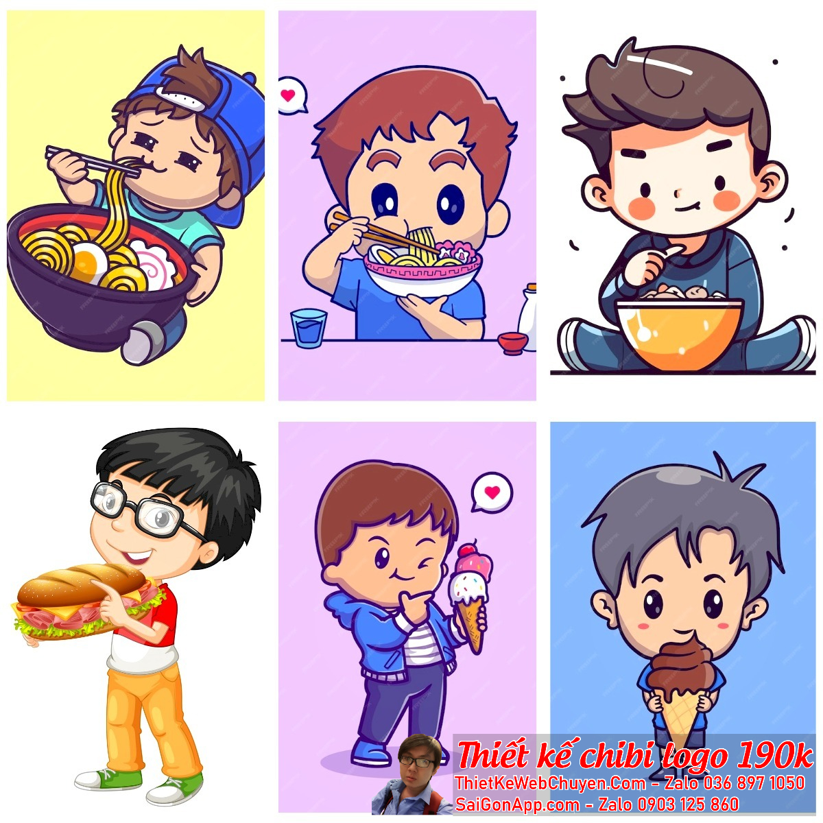 Chibi cặp đôi nam nữ trong logo có thể được tùy chỉnh để phản ánh sở thích và quan điểm của thương hiệu.