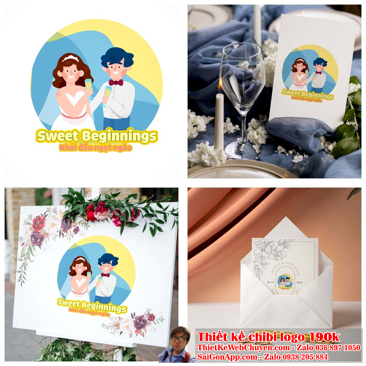 Một logo "Cô Dâu Chú Rể Chibi" có thể truyền tải cảm xúc hạnh phúc và ấm áp.