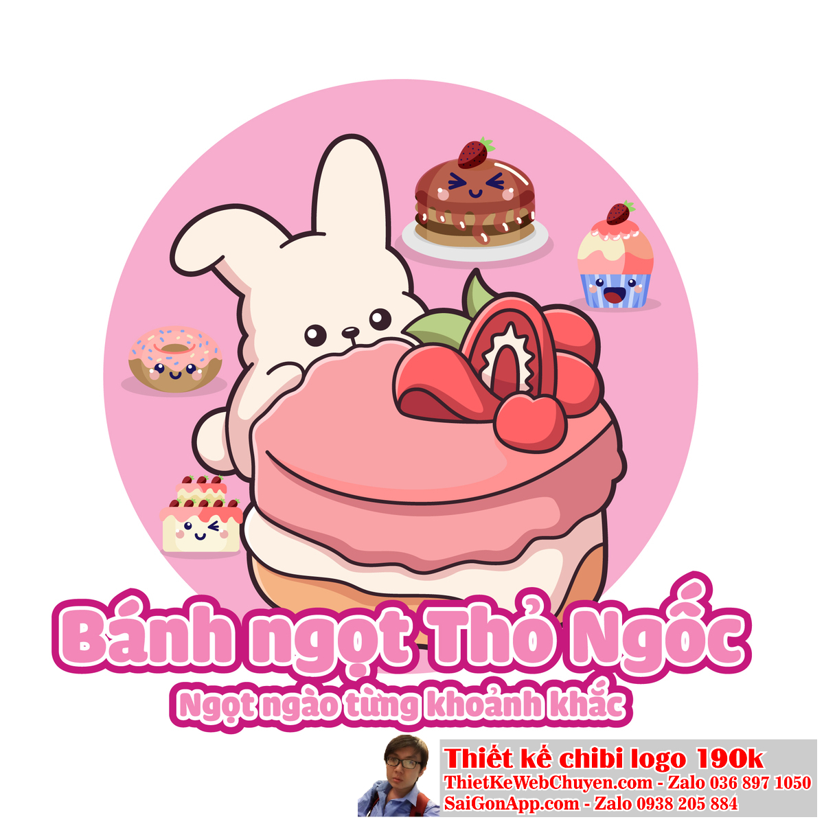 Đặc điểm của con thỏ Chibi (Chibi Rabbit) là nét ngây thơ và đáng yêu. Con thỏ Chibi (Chibi Rabbit) là biểu tượng đáng yêu được ưa chuộng trong thiết kế logo.