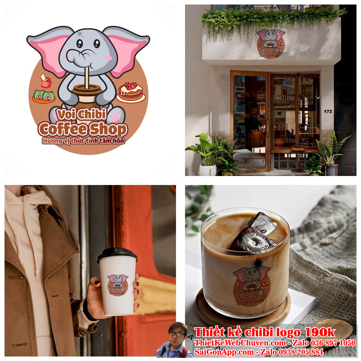 "Con voi chibi có thể truyền đạt được nhiều thông điệp về thương hiệu của bạn." "Đừng bỏ qua khả năng tạo ra một con voi chibi độc đáo cho thương hiệu của bạn."