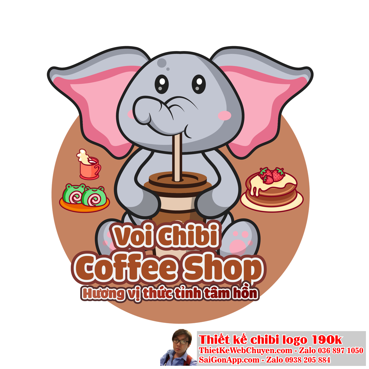 "Với một con voi chibi, thương hiệu của bạn sẽ trở nên độc đáo và gần gũi hơn với khách hàng." "Con voi chibi có thể là lựa chọn hoàn hảo cho thương hiệu của bạn."