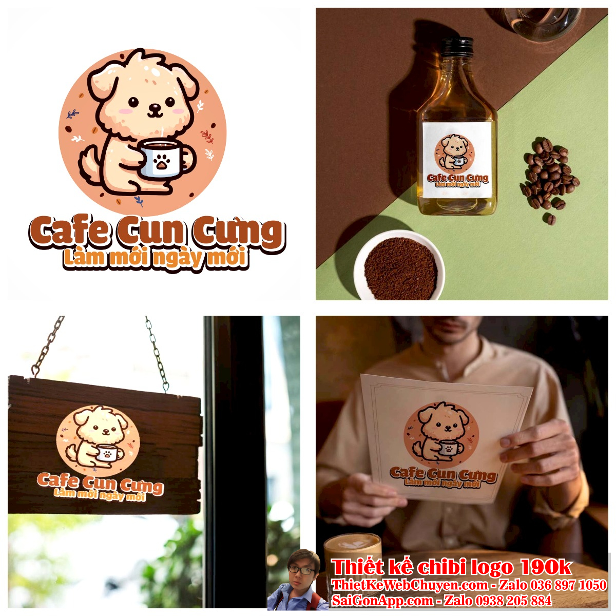 MẪU THIẾT KẾ LOGO CHIBI CON CHÓ CUTE