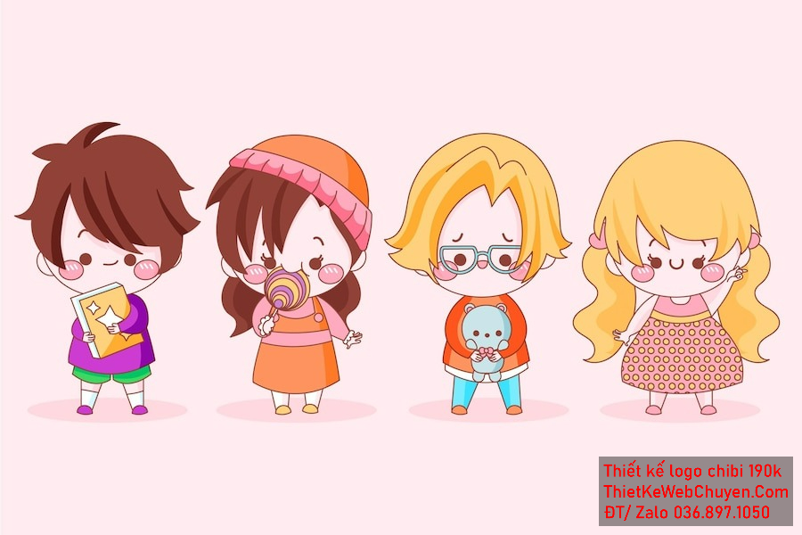 Vẽ chibi bé gái mặc áo màu hồng, tóc màu nâu, cầm kẹo que, biểu cảm vui mừng để thiết kế logo Vẽ chibi bé gái mặc áo màu hồng, tóc màu nâu, cầm kẹo que, biểu cảm vui mừng để thiết kế logo