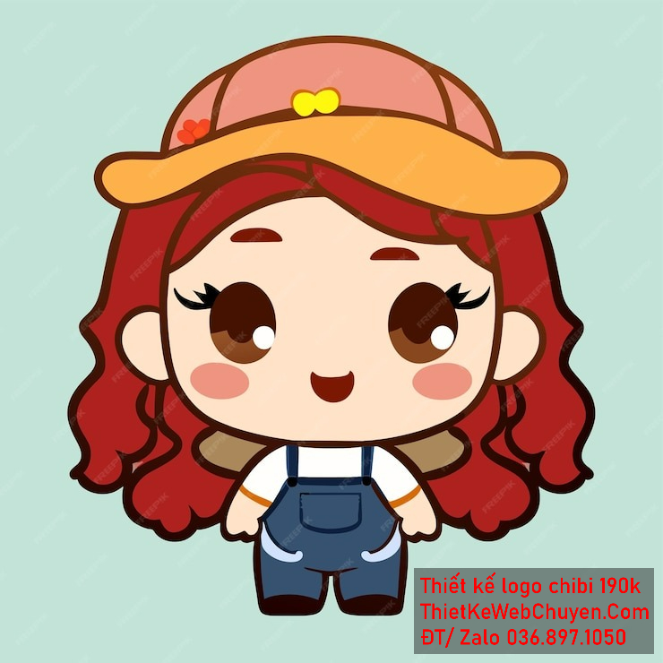 Vẽ chibi bé yếm xanh để thiết kế logo