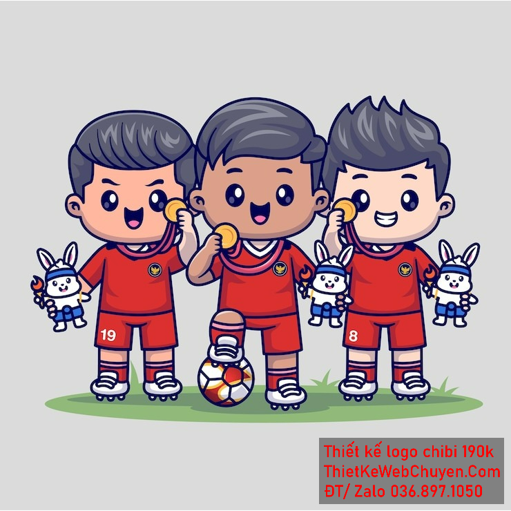 Vẽ chibi bé trai áo đỏ, tóc đen, đang cầm huy chương, khuôn mặt vui vẻ để thiết kế logo Vẽ chibi bé trai áo đỏ, tóc đen, đang cầm huy chương, khuôn mặt vui vẻ để thiết kế logo
