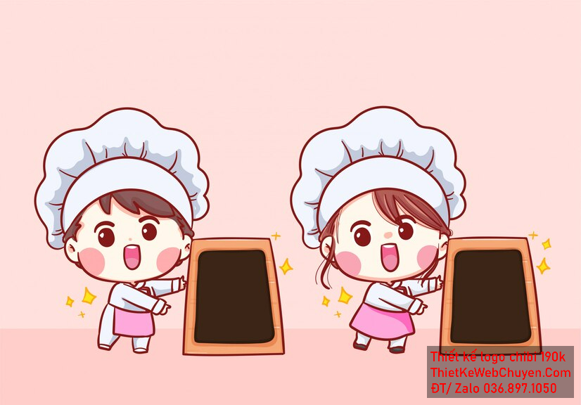 Vẽ chibi đầu bếp bé gái với áo trắng, tóc nâu, cùng bảng menu và biểu cảm vui tươi để thiết kế logo Vẽ chibi đầu bếp bé gái với áo trắng, tóc nâu, cùng bảng menu và biểu cảm vui tươi để thiết kế logo