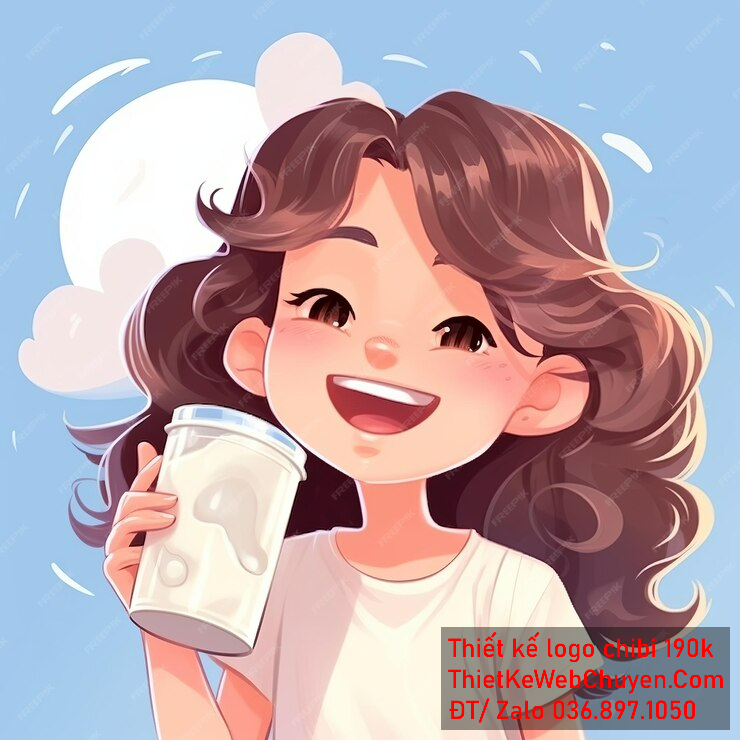 Vẽ chibi trà sữa bé gái tóc nâu áo trắng tươi cười cầm ly trà sữa trên tay để thiết kế logo Vẽ chibi trà sữa bé gái tóc nâu áo trắng tươi cười cầm ly trà sữa trên tay để thiết kế logo