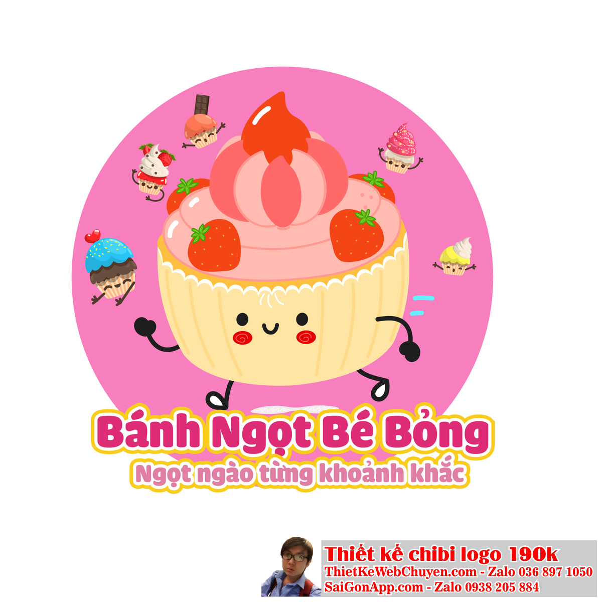 Logo "đồ ăn chibi" mang lại cảm giác vui tươi và đáng yêu cho thương hiệu. "Đồ ăn chibi" là một xu hướng thú vị trong thiết kế logo.