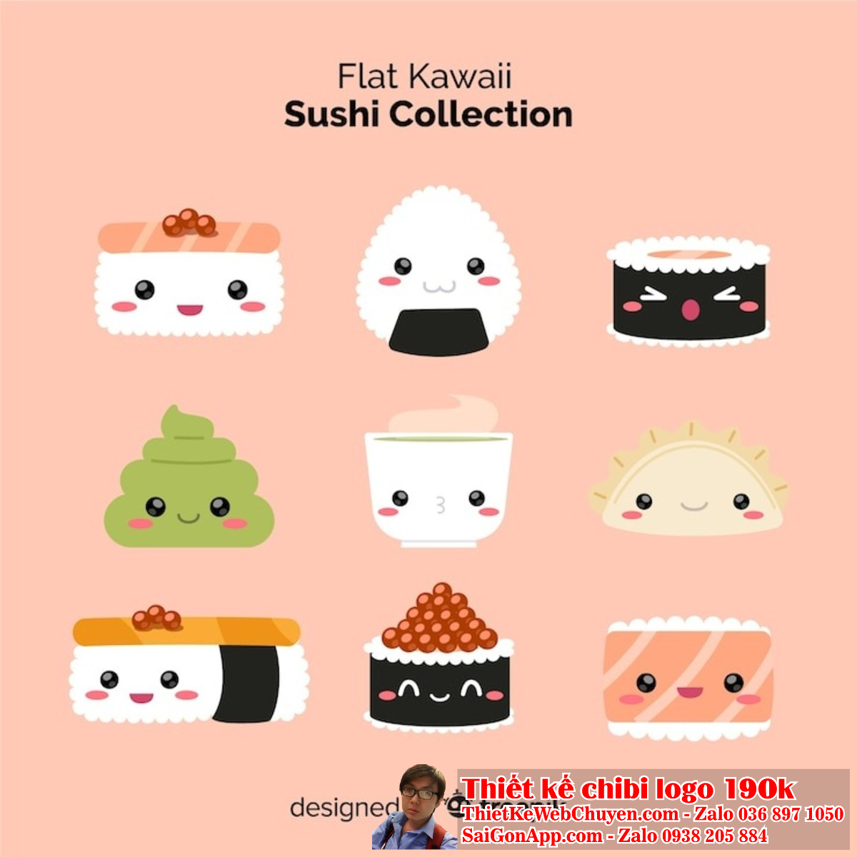 Hãy chọn logo chibi cute ăn vặt để thể hiện phong cách riêng biệt của thương hiệu.