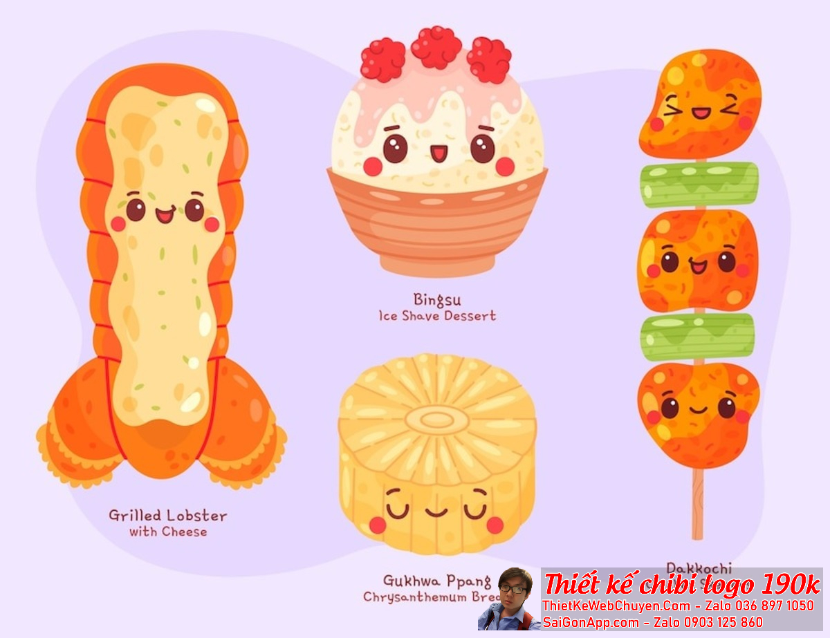 Logo chibi cute ăn vặt hàng quán thường được sử dụng để tạo nên một không gian vui vẻ và thú vị cho khách hàng.