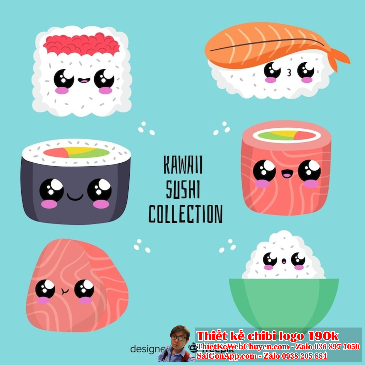 Logo chibi cute ăn vặt sẽ là điểm nhấn thu hút sự chú ý cho quán của bạn.