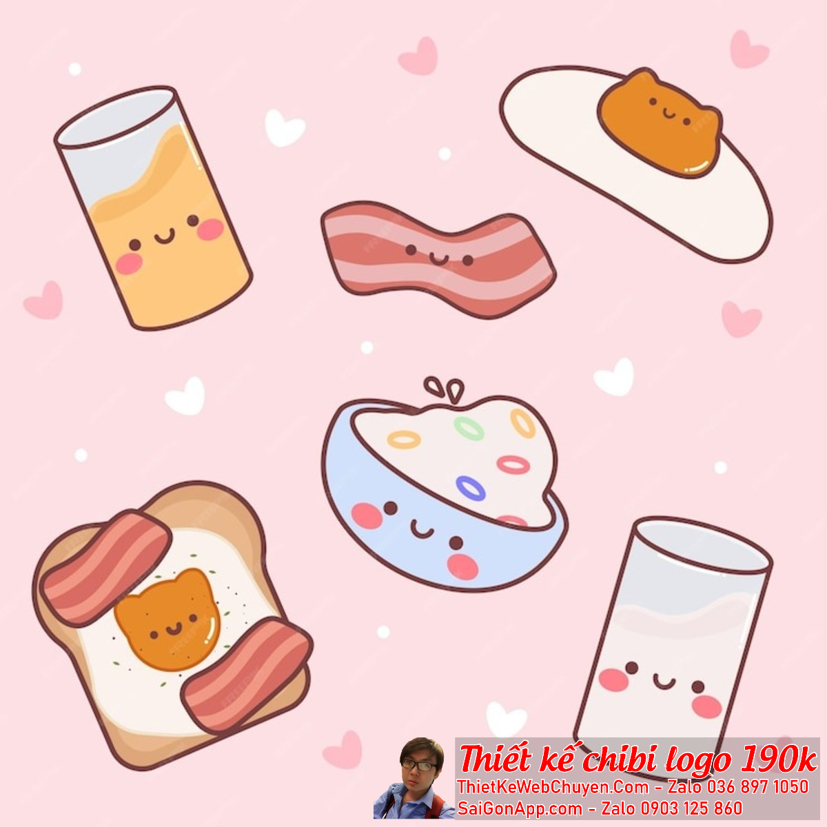 Sự sáng tạo trong mỗi mẫu thiết kế logo chibi cute ăn vặt hàng quán là điều mà khách hàng đánh giá cao.