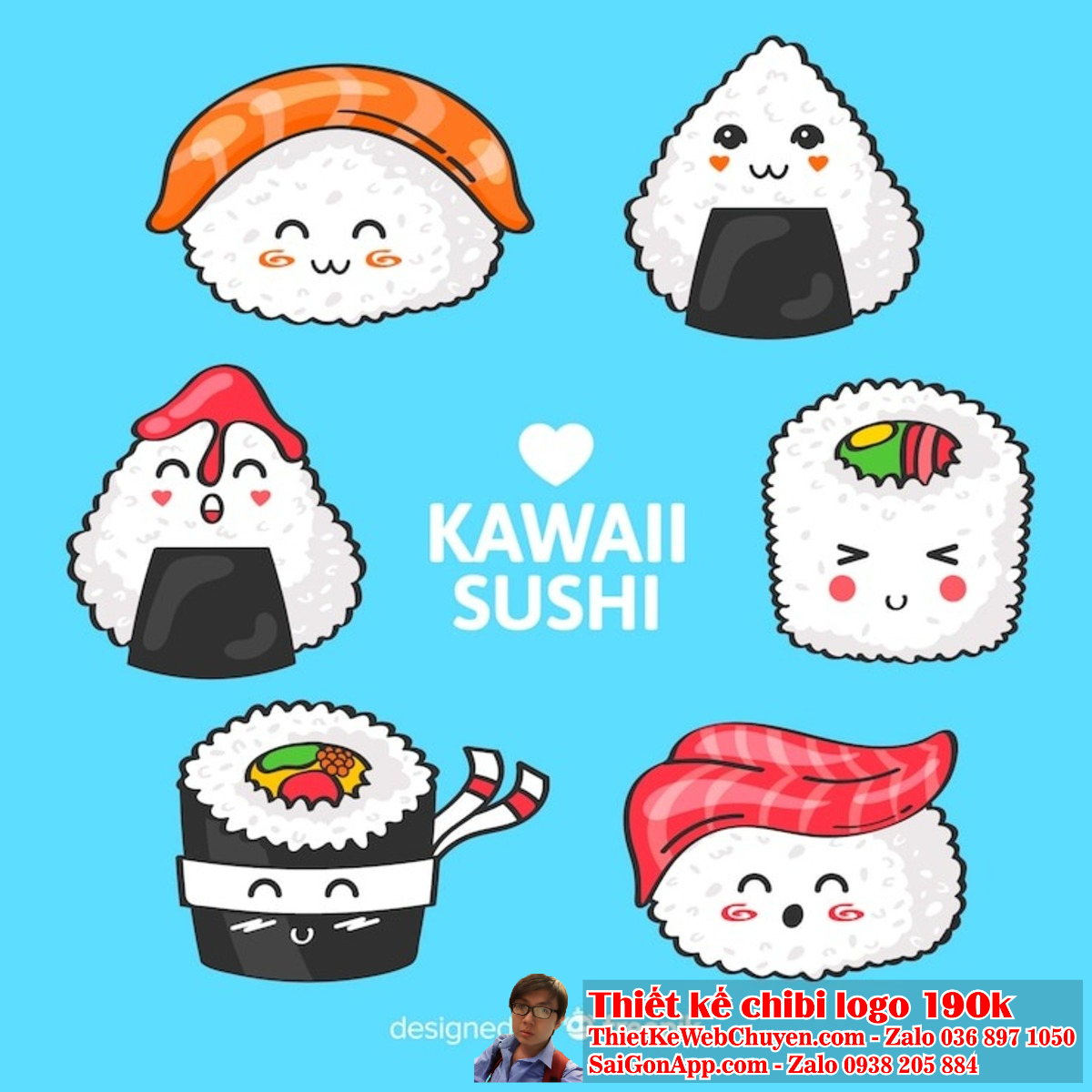 Logo chibi cute ăn vặt là lựa chọn hoàn hảo cho các quán ăn nhanh.