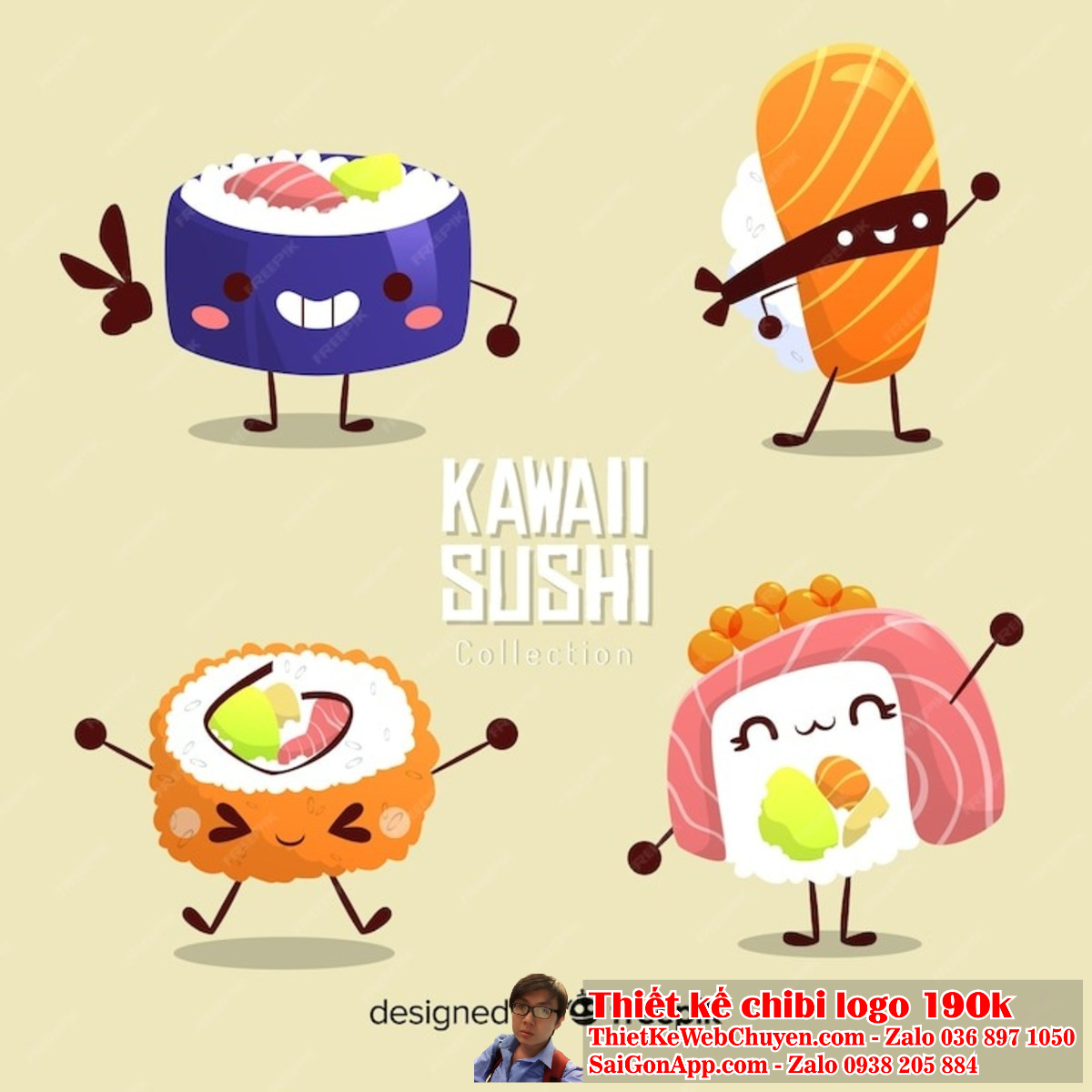 Mẫu thiết kế logo chibi cute ăn vặt sẽ mang lại sự hài lòng cho khách hàng.