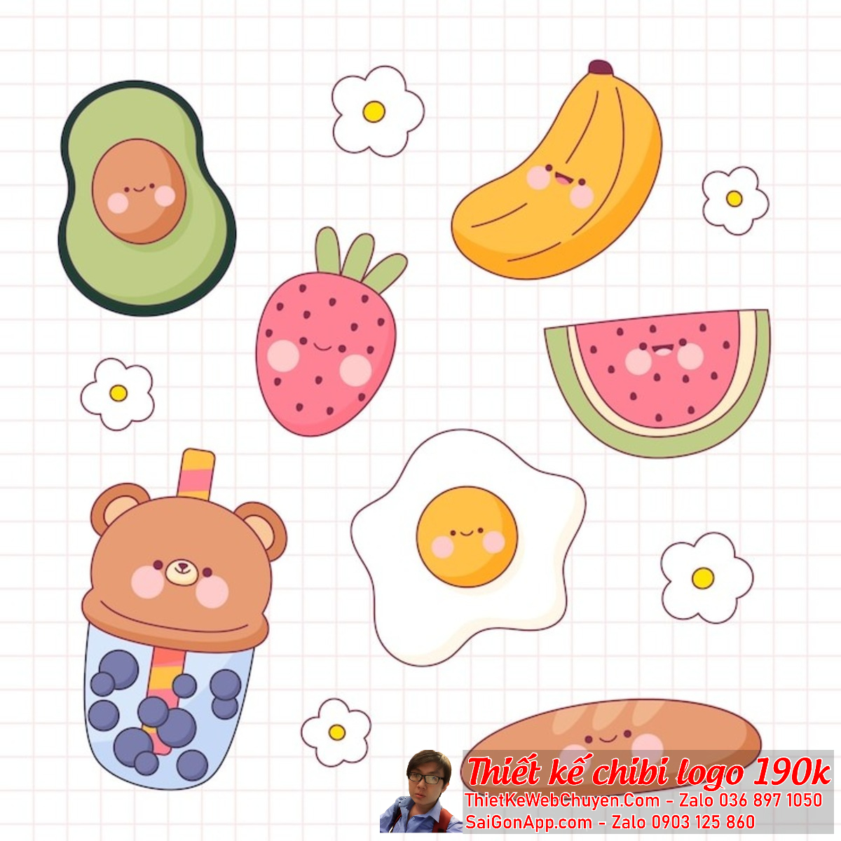 Mẫu logo chibi cute sẽ làm cho thương hiệu của bạn nổi bật giữa đám đông.