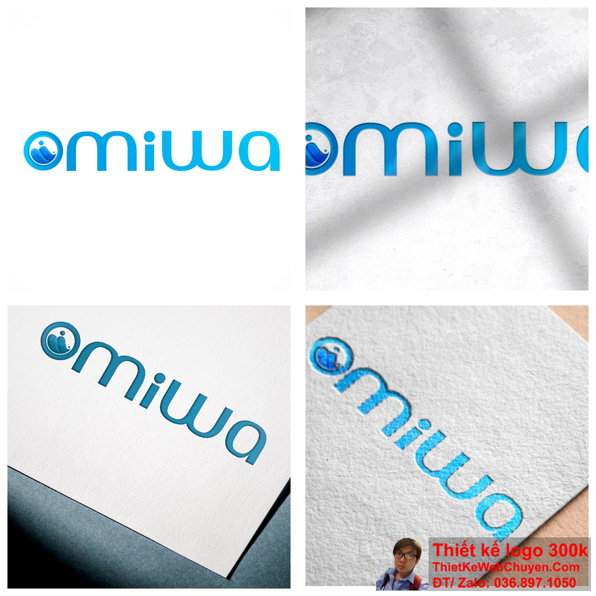 Logo cửa hàng nước khoáng Omiwa