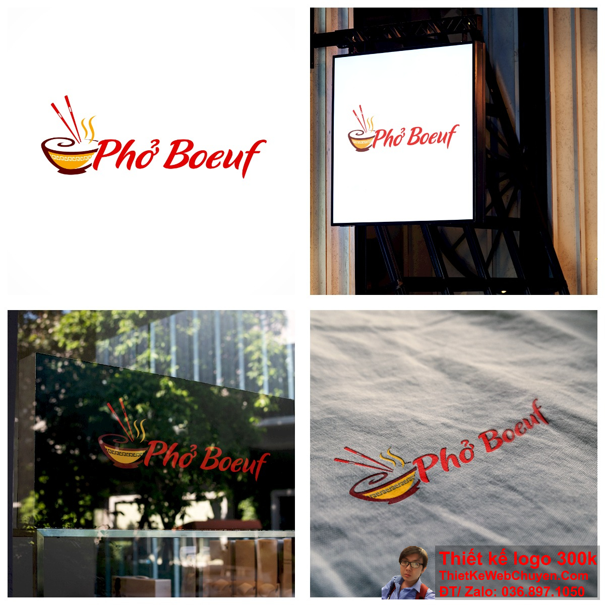 Logo quán phở Boeuf