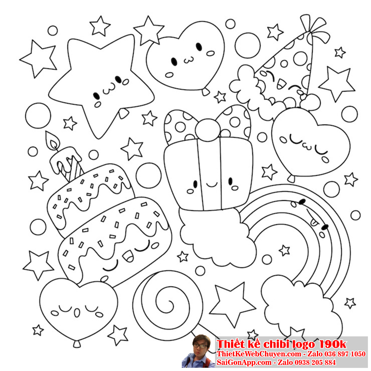 Phong cách tranh tô màu chibi có thể làm nổi bật logo của bạn. Tranh tô màu chibi là một phong cách sáng tạo trong thiết kế logo.