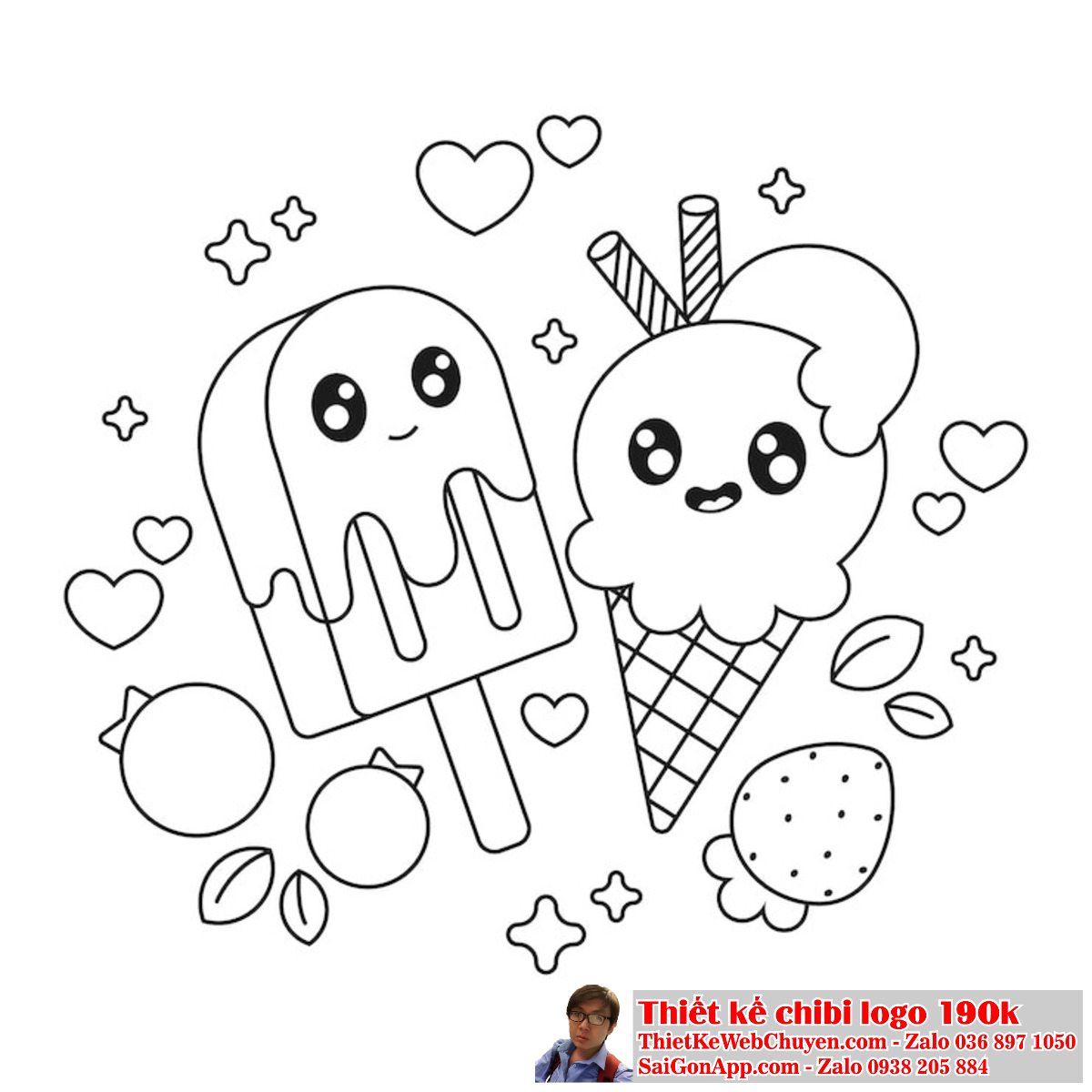 Một cách sáng tạo để làm nổi bật logo là áp dụng phong cách tranh tô màu chibi. Tranh tô màu chibi là một cách hiệu quả để tạo ra logo phản ánh tính cách và giá trị của thương hiệu.