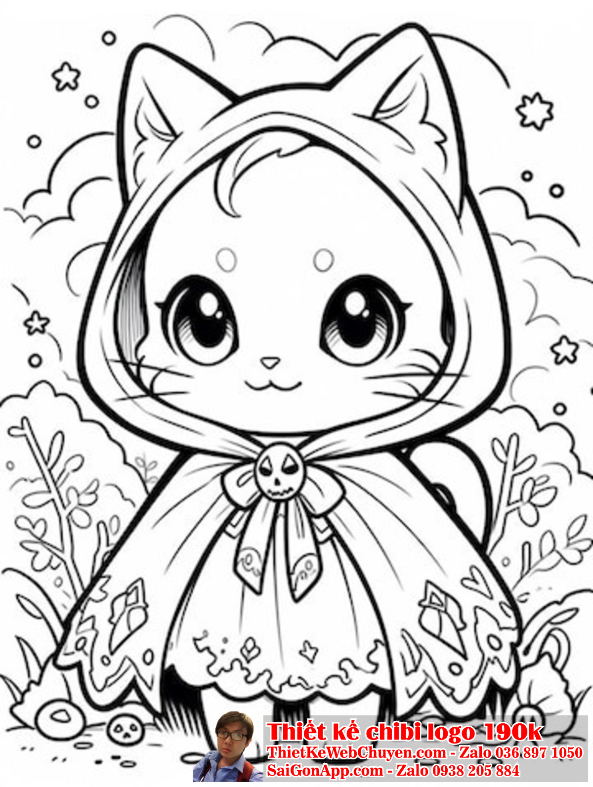 Sự sáng tạo của nhà thiết kế thể hiện qua việc sử dụng tranh tô màu chibi để tạo logo. Một cách hiệu quả để tạo ra sự khác biệt cho logo là sử dụng tranh tô màu chibi.