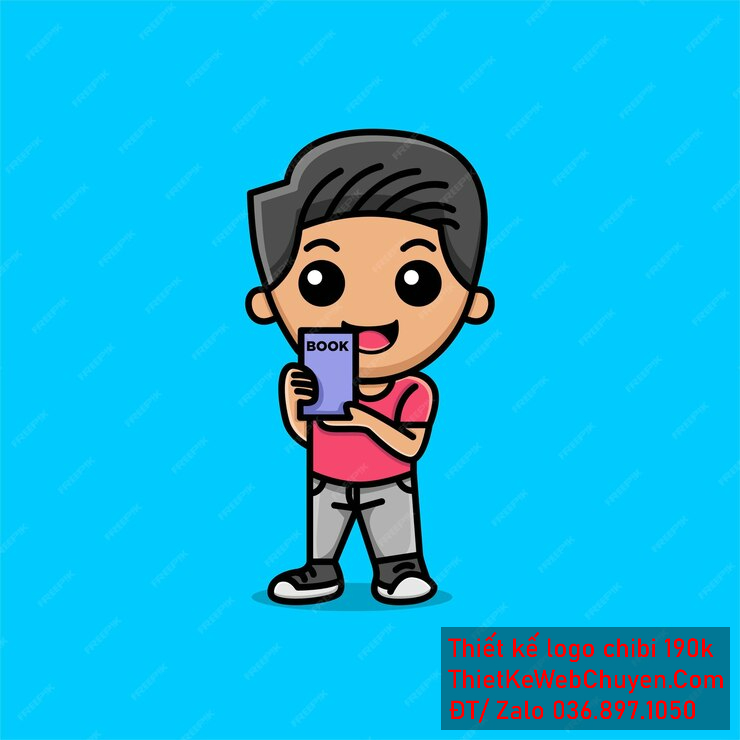 vẽ chibi trà sữa bé trai áo hồng cầm sách tươi cười để thiết kế logo vẽ chibi trà sữa bé trai áo hồng cầm sách tươi cười để thiết kế logo